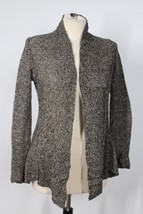 Eileen Fisher XS Gray Marled Linen Open Front Cardigan Sweater - £24.21 GBP