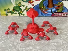 2007 Mattel Flippin' Frogs Game Replacement Parts Pieces 6 Frogs & Launcher Red - $7.84