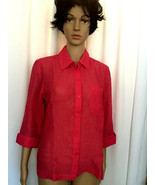 New Pink Crinkle Gauze Big Shirt Blouse Womens S Coldwater Creek Small NWT - $54.77 CAD