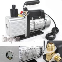 Single Stage Gas HVAC AC 5 CFM 1/3HP Rotary Vane Vacuum Pump R134a R22 R410a - £76.81 GBP