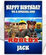 ROBLOX Personalised Birthday Card - Large A5 - Roblox Video Game Greetin... - €3,51 EUR