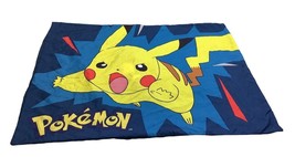Pokemon Pikachu Pillowcase Pillow Sham Standard Size Nintendo  Blue  26&quot; x 19&quot; - £8.71 GBP