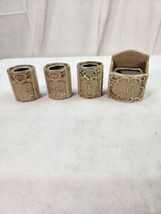 Set of 4 Mini Canisters Made in Japan Vintage Figurines Salt Tea Flour Sugar - £9.48 GBP