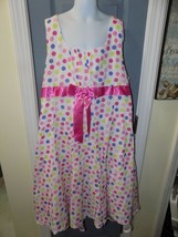 Bonnie Jean White W/Polka Dot Eyelet Dress Size 16 1/2 Girl&#39;s EUC - £16.19 GBP