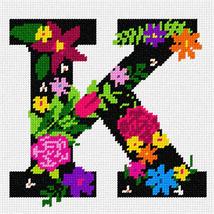 Pepita needlepoint kit: Letter K Primary Floral, 7&quot; x 7&quot; - £40.16 GBP+