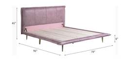 ACME Metis Queen Bed in Pink Top Grain Leather BD00561Q - $2,400.03