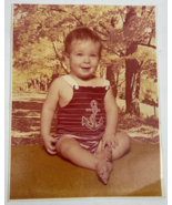 GIRL in Navy Anchor Maritime Swimsuit 1940&#39;s Portrait Photograph - $27.12 CAD