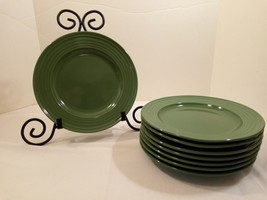 Set of 8 Hotel Elite HTQ1 Embossed Ring Green Pattern Dinnerware Salad P... - $37.62