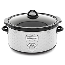 Brentwood Scallop Pattern 4.5 Quart Slow Cooker in Stainless Steel - $68.95