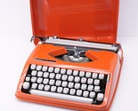 1970s ORANGE Hermes Rocket Portable Typewriter Hebrew Jewish Vintage Rare - £589.76 GBP