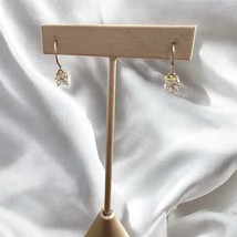 VINTAGE GOLD FILLED STERLING SILVER EARRINGS CUBIC ZIRCONIA DESIGN - $186.65 MXN
