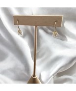 VINTAGE GOLD FILLED STERLING SILVER EARRINGS CUBIC ZIRCONIA DESIGN - $184.66 MXN