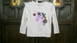 CARTER&#39;S Christmas white top w/sequined unicorn, holly &amp; ornament 3T (ba... - £4.73 GBP