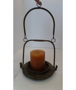 Unusual Candle &amp; Dome Shaped Glass &amp; Wire Woven Hanger - £27.24 GBP