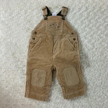 Gymboree Boys Sz 3 6 mos Thick tan corduroy Overalls Knee Patches Cute - £9.34 GBP