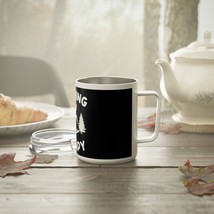 Insulated 10oz Coffee Mug, Black and White Adventure Campfire Design, St... - $35.02
