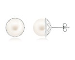 9mm aa freshwater cultured pearl s999 silver earrings thumb155 crop