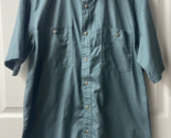 Wrangler Rugged Wear  Button Short Sleeved Work Shirt Mens Large Green P... - $14.73