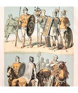 Military Types And Roles In Caesar&#39;s Gallic War 1886 Victorian Lithograp... - $475.79 MXN