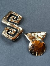Vintage Lot of Large Hammered Silvertone Triangle &amp; Circle &amp; Abstract S Brooch P - £10.43 GBP