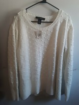 Ashley Stewart Bubble Stitch White Women&#39;s Sweater Size 22/24 Brand New w/ Tags - £11.84 GBP