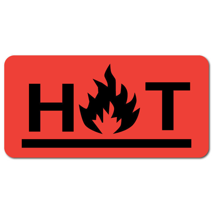 1 x 0.5 HOT Fluorescent Red, Roll of 50 Stickers - $7.84