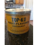 VTG 1920S TIN TOP-KO COCOANUT UNITED CONFECTIONERY ST LOUIS MO ANTIQUE C... - $113.27