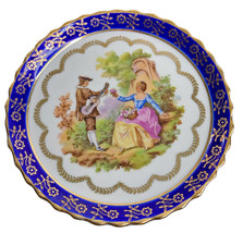 Vintage Olletsac Cromos de Limoges Love Scene 4&quot; Miniature decorative Plate - $18.95