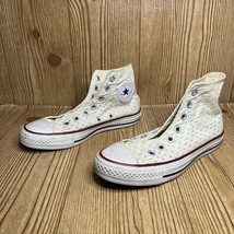 Converse hi top all star perforated cream sneakers  Women’s size 6 - £30.56 GBP