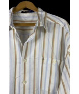 Callaway Golf Shirt Size 2XL XXL Button Down Shirt White Stripe Long Sleeve - $29.52