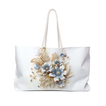 Personalised/Non-Personalised Weekender Bag, Floral Butterflies, awd-237 - £39.07 GBP