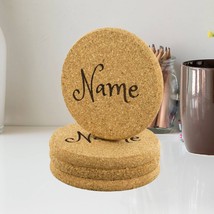 Customized Name Coasters | Personalized Name Cork Coasters for Drinks | Custom W - £20.04 GBP