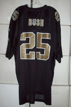 NFL New Orleans Saints Bush #25 Team Color Black Collar Reebok Jersey Adult 2XL - £30.65 GBP