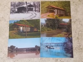 Vintage Lot Of 6 Postcards Covered Bridges Coshocton County Ohio - £6.22 GBP