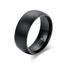 Modyle Fashion Men's Black Titanium Ring Matte Finished Classic Engagement Anel  - £6.78 GBP