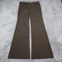 Dress Pants Womens 30 Brown Plain Flat Front Mid Rise Flare Leg Bottomwear - £20.55 GBP