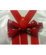 Snowman on red Bowtie and Suspenders Boy&#39;s, Ready to ship, Christmas PHo... - €21,67 EUR
