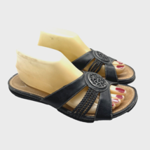 YUU Slide Sandals Women’s Black Abilyn Size 8.5 M Medallion Accent Strap... - £16.20 GBP