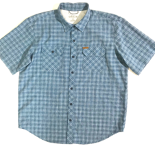 Orvis  Short Sleeve Mens XL Blue Light Weight Tech Shirt Plaid Quick Dry - $10.69