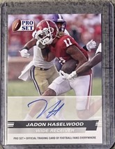 2022 Pro Set Football Jadon Haselwood Auto Card #PSA-JH3 NCAA Razorbacks/Sooners - £4.69 GBP