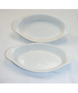 Vintage Set of 2 Ceramic Ovenware Oval White Condiment Tray 3-east - €33,76 EUR