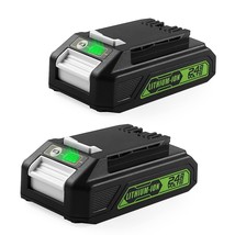 2Pack Replacement Greenworks 24V Battery Bag708, 29842 29852 Lithium Battery Com - £73.74 GBP