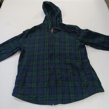 L.L. Bean Men's M Relaxed Fit Full Zip Hoodie Jacket Blue/Green Plaid Flannel image 15