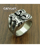 Free Shipping Vintage Number 13 Biker Ring Gold  Black - $43.49+