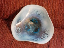 Northwood Aqua Opal Footed Candy Dish - $7.99