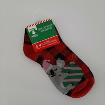 Christmas Low Cut Socks 1 Pair Women&#39;s Size 5-9 NWT Buffalo Check Koala - £5.62 GBP