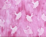 Cotton Ballet Dancers Ballerina Silhouette Fabric Print by the Yard D672.81 - $12.95