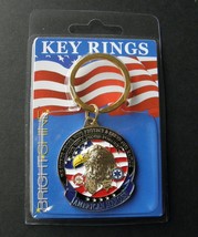 American Heroes Fire Police Emt Sheriff Enamel Key Ring Key Chain 1.5 Inches - £6.25 GBP