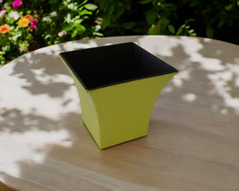 5&quot; Yellow Recycled Plastic Indoor Outdoor Square Pot Planter - $660.11 MXN