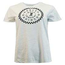 Harley-Davidson Women&#39;s T-Shirt White Racing #1 Checker Print (S25) - £14.35 GBP